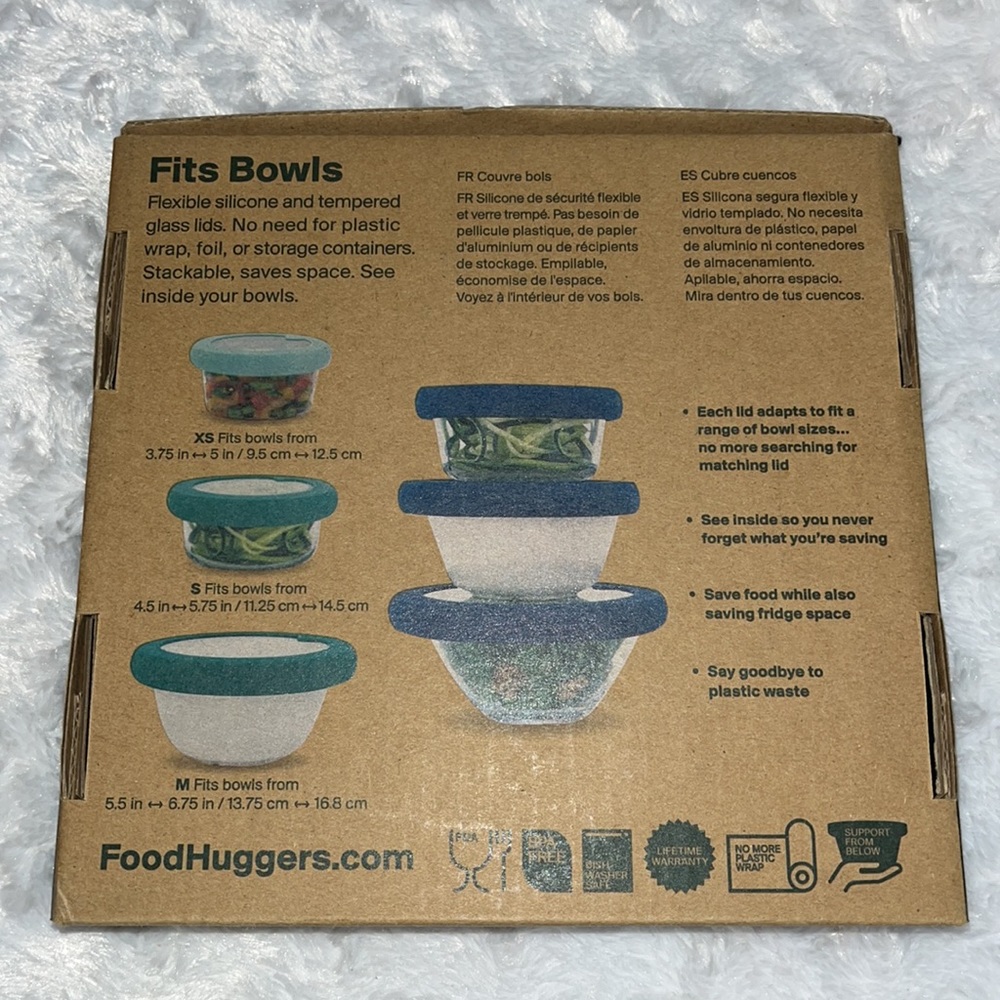 Good Huggers Flexible Silicon and Glass Bowl Lids - 3 Sizes Pack - Picture 4 of 10